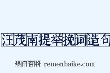 汪茂南提举挽词造句是什么意思的图片